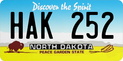 ND license plate HAK252