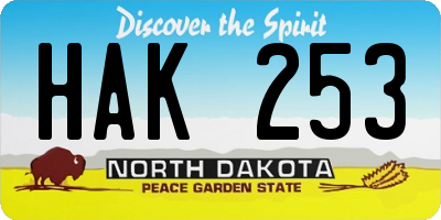 ND license plate HAK253