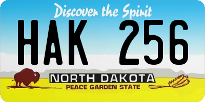 ND license plate HAK256