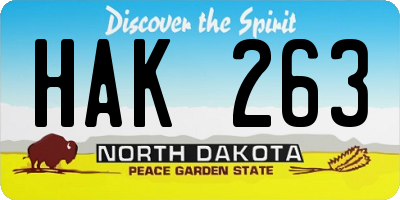 ND license plate HAK263