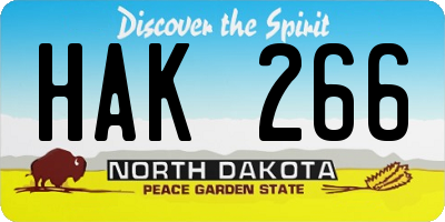 ND license plate HAK266