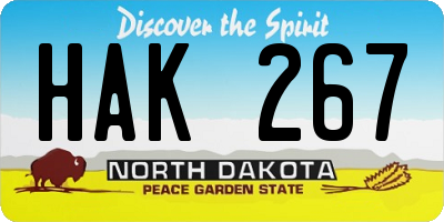 ND license plate HAK267