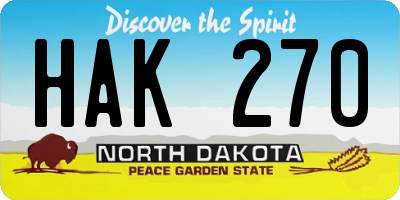 ND license plate HAK270