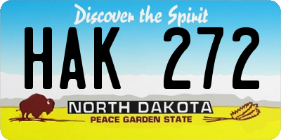 ND license plate HAK272