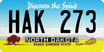 ND license plate HAK273