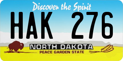 ND license plate HAK276