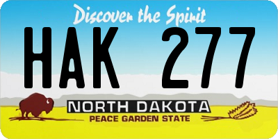 ND license plate HAK277