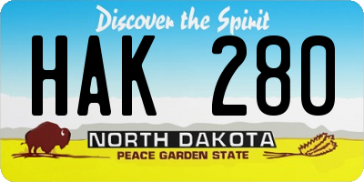 ND license plate HAK280
