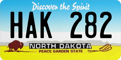 ND license plate HAK282