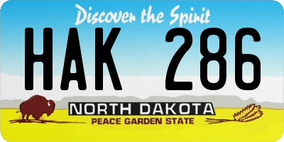 ND license plate HAK286