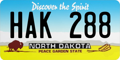 ND license plate HAK288