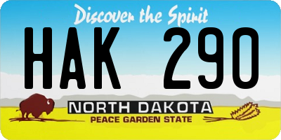 ND license plate HAK290