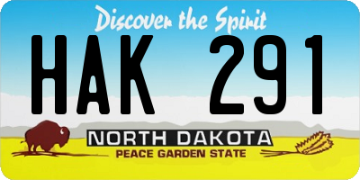 ND license plate HAK291