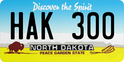 ND license plate HAK300