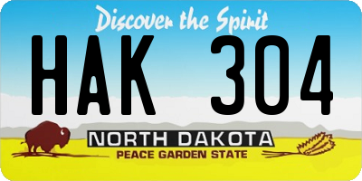 ND license plate HAK304