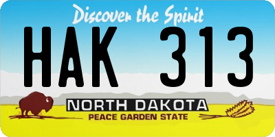 ND license plate HAK313