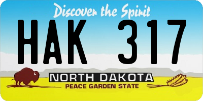 ND license plate HAK317