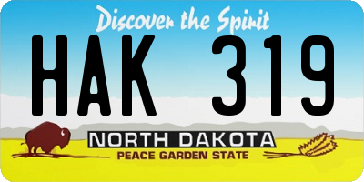 ND license plate HAK319