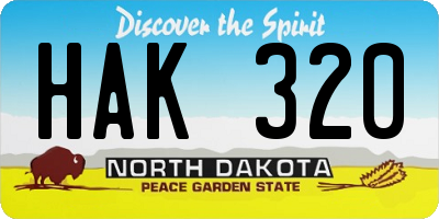 ND license plate HAK320