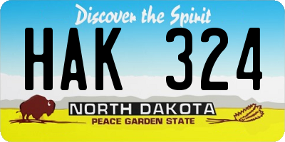 ND license plate HAK324