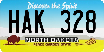 ND license plate HAK328