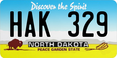 ND license plate HAK329