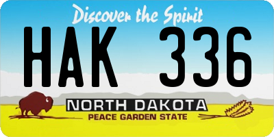 ND license plate HAK336