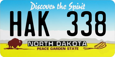ND license plate HAK338