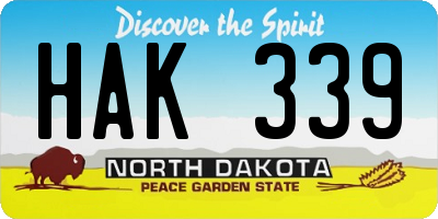 ND license plate HAK339