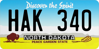 ND license plate HAK340