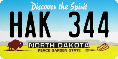 ND license plate HAK344