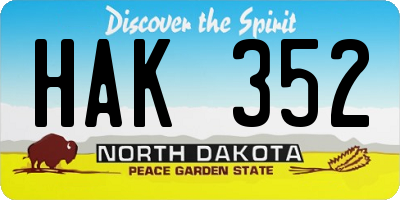 ND license plate HAK352