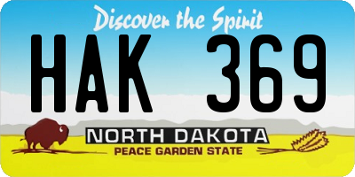 ND license plate HAK369