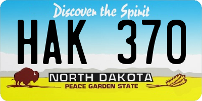 ND license plate HAK370