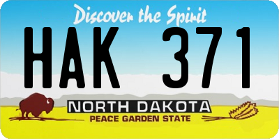 ND license plate HAK371