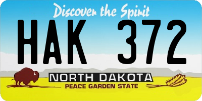 ND license plate HAK372