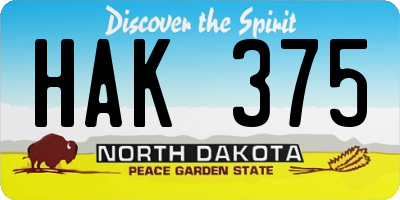 ND license plate HAK375