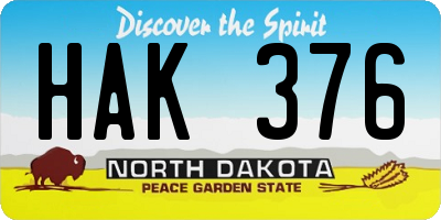 ND license plate HAK376