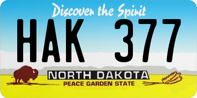 ND license plate HAK377