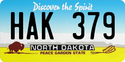 ND license plate HAK379