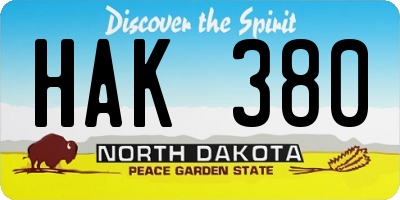 ND license plate HAK380