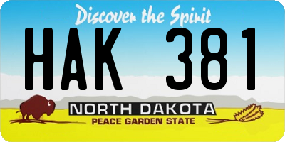 ND license plate HAK381