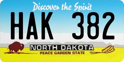 ND license plate HAK382