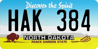 ND license plate HAK384