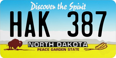 ND license plate HAK387