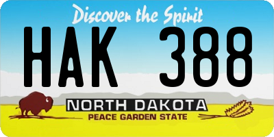 ND license plate HAK388