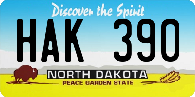 ND license plate HAK390