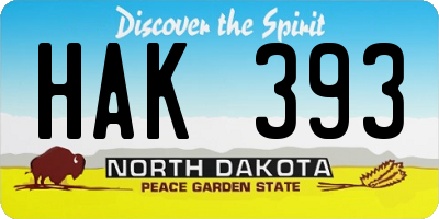 ND license plate HAK393