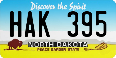 ND license plate HAK395