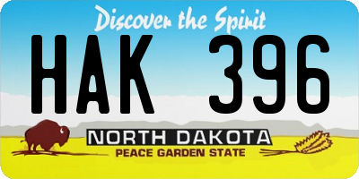 ND license plate HAK396